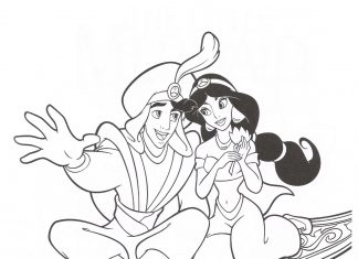 alladyn na latająym dywanie kolorowanka