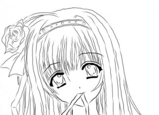 Aniem dziewczyna kolorowanka do wydrukowania i kolorowania online