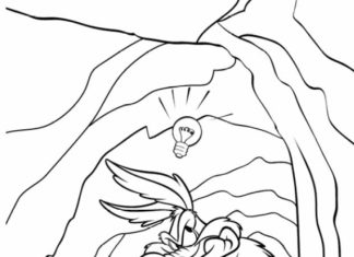 struś i kojot pędzi wiatr obrazek do drukowania