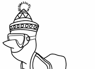 jazda na nartach obrazek do drukowania