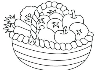 Kosz z warzywami kosz z warzywami obrazek do drukowania