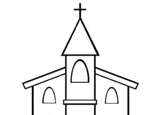 kościół na wsi obrazek do drukowania