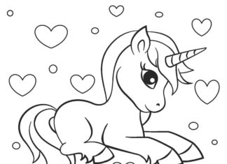 mały jednorożec obrazek do drukowania
