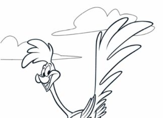 struś z bajki obrazek do drukowania