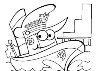 wesoła żaglówka obrazek do drukowania