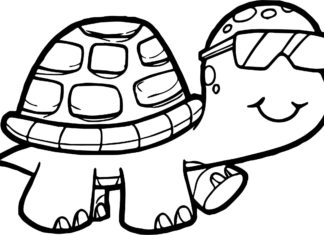 Wyluzowany żółwik żółwik obrazek do drkukowania