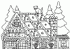Świąteczny udekorowany dom świąteczny dom obrazek do drukowania