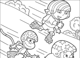 Dora na rolkach doraz poznaje świat obrazek do drukowania