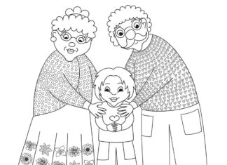 babcia i dziadek obrazek do drukowania