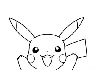 Wesoły Pikachu pikachu obrazek do drukowania