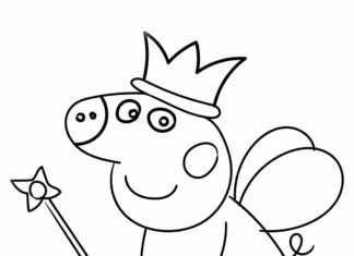 Świnka Peppa w koronie świnka peppa obrazek do drukowania