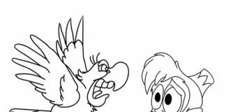 Papuga i małpka z bajki Alladyn