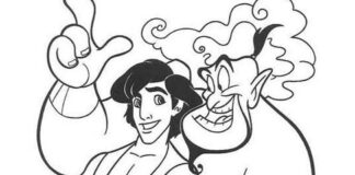 Kolorowanka z bajki Alladyn