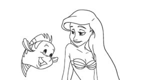 Kolorowanka mała syrenka