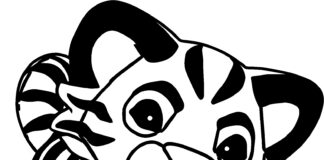 Mały tygrysek tygrysek kolorowanka obrazek do drukowania