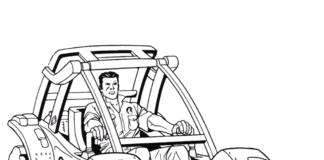 Action Man w aucie action man obrazek do drukowania