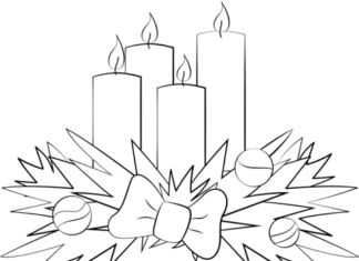 Mały wieniec adwentowy Mały wieniec adwentowy obrazek do drukowania