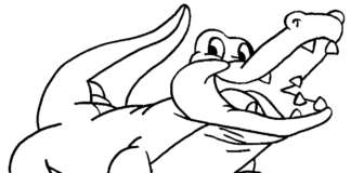 aligator w dżungli obrazek do drukowania