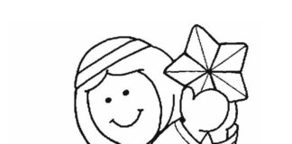 Aniołek z gwiazdką aniołek z gwiazdką obrazek do drukowania