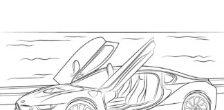 bmw i8 obrazek do drukowania