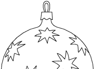 Bombka w gwiazdki Bombka w gwiazdki obrazek do drukowania