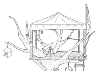 Domek na drzewie domek na drzewie obrazek do drukowania