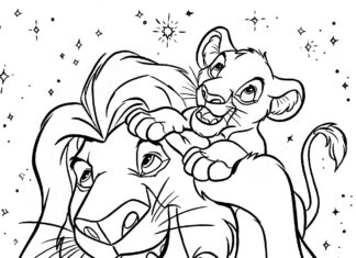 król lew obrazek do drukowania