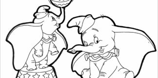 Dwa słoniki Dumbo dwa słoniki dumbo obrazek do drukowania