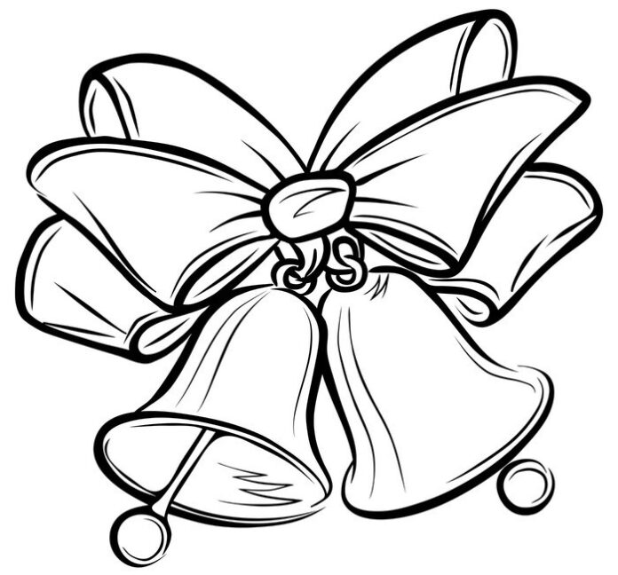 Dzwoneczki z kokardą obrazek do drukowania