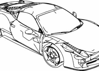 ferrari rozbite obrazek do drukowania