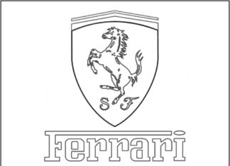 ferrari znaczek obrazek do drukowania