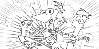 fineasz ferb dziobak pepe obrazek do drukowania