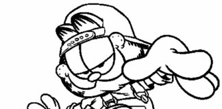 Garfield na deskorolce garfield obrazek do drukowania