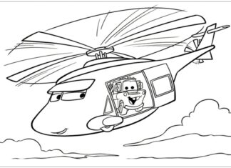 helikopter z bajki auta 2 obrazek do drukowania