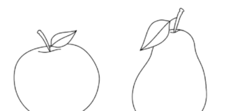 Jabłko i gruszka jabłko i gruszka obrazek do drukowania