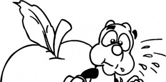 Jabłko z robaczkiem jabłko z robaczkiem obrazek do drukowania