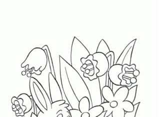 Zajączek maluje pisankę obrazek do drukowania