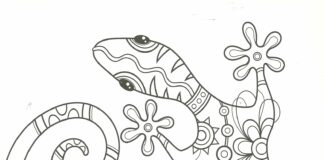 Jaszczurka we wzorki jaszczurka we wzorki obrazek do drukowania