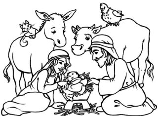 Jasełka w Boże Narodzenie jasełka obrazek do drukowania