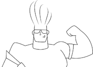 johnny bravo na siłowni obrazek do drukowania