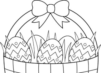 Koszyczek z jajkami koszyczek z jajkami obrazek do drukowania