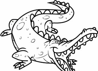 krokodyl na polowaniu obrazek do drukowania
