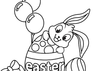 Króliczek wielkanocny z jajkami króliczek wielkanocny z jajkami obrazek do drukowania