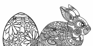 Zajączek i jajko mandala zajączek i jajko mandala obrazek do drukowania