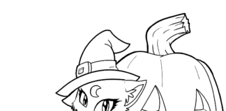 Mała wiedźma i dynia mała wiedźma i dynia obrazek do drukowania