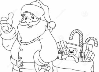 Mikołaj z prezentami mikołaj z prezentami obrazek do drukowania