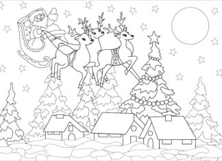 Mikołaj i renifery mikołaj i renifery obrazek do drukowania