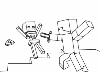 minecraft miecz obrazek do drukowania