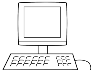 Monitor z myszką i klawiaturą monitor myszka klawiatura obrazek do drukowania