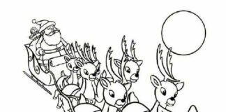 Renifery i sanie renifery i sanie obrazek do drukowania